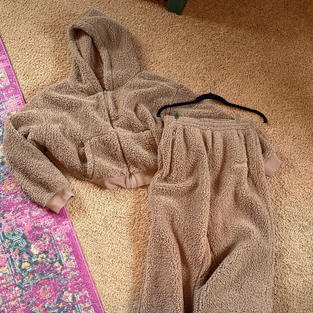 Skims Teddy Bear Hoodie and Sweats